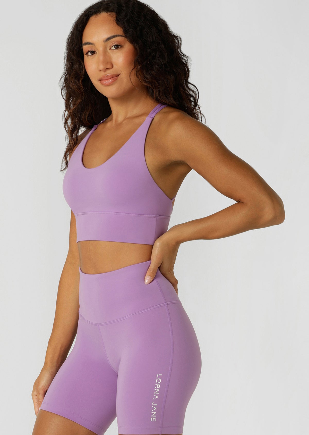 Lorna Jane Lotus Longline Sports Bra - Paisley Purple