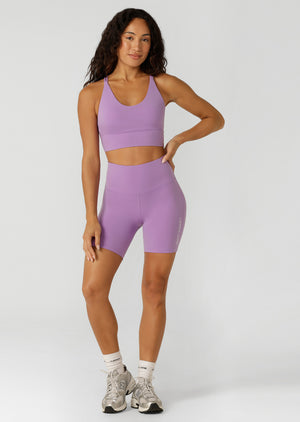Lorna Jane Lotus Longline Sports Bra - Paisley Purple