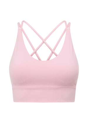 Lorna Jane Lotus Longline Sports Bra - Sweet Pink