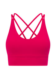 Lorna Jane Lotus Longline Sports Bra - Vivid Pink