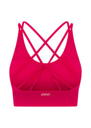 Lorna Jane Lotus Longline Sports Bra - Vivid Pink