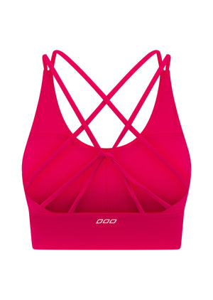 Lorna Jane Lotus Longline Sports Bra - Vivid Pink