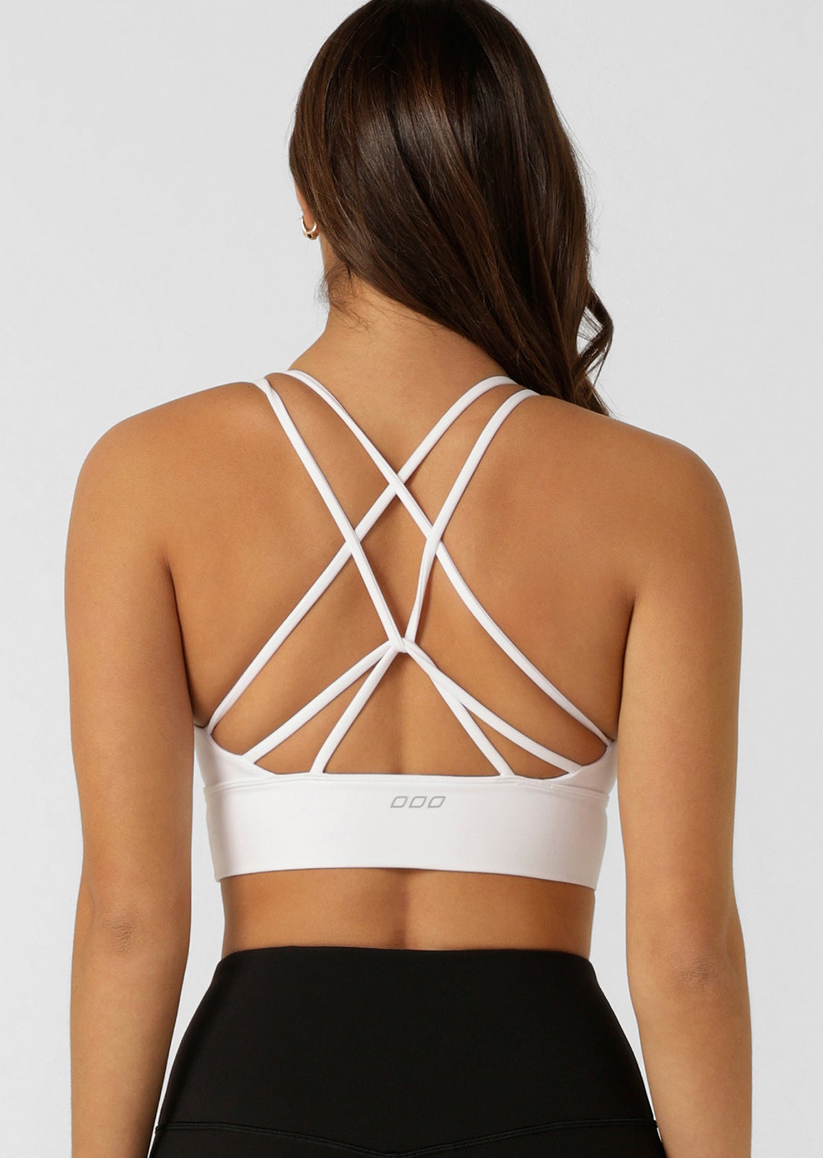 Lorna Jane Lotus Longline Sports Bra - Recycled White