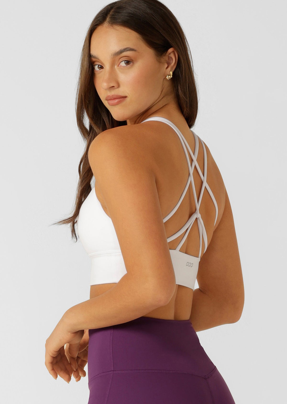 Lorna Jane Lotus Longline Sports Bra - Recycled White