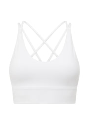 Lorna Jane Lotus Longline Sports Bra - Recycled White