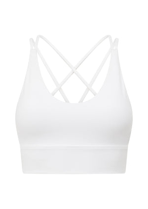 Lorna Jane Lotus Longline Sports Bra - Recycled White