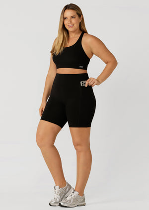Lorna Jane Amy Phone Pocket Tech Bike Shorts - Black