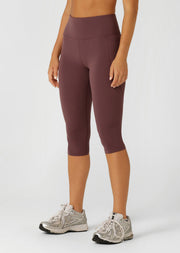 Lorna Jane Amy Phone Pocket 3/4 Tech Leggings - Amethyst Shadow