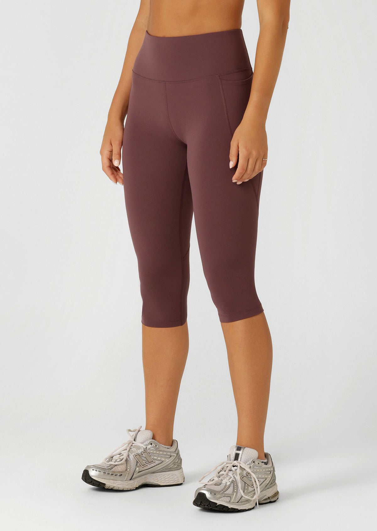 Lorna Jane Amy Phone Pocket 3/4 Tech Leggings - Amethyst Shadow