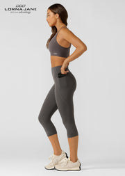 Lorna Jane Amy Phone Pocket 7/8 Tech Leggings - Titanium