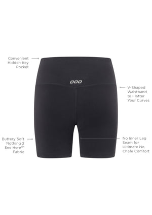 Lorna Jane Lotus No Chafe 16cm Bike Shorts - Black