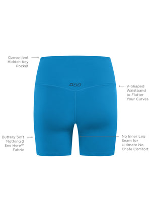 Lorna Jane Lotus No Chafe 16cm Bike Shorts - Cornflower