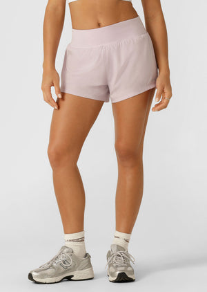 Lorna Jane Amy Stretch & Stride Pocket Run Shorts - Pale Orchid Lilac