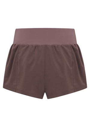 Lorna Jane Amy Stretch & Stride Pocket Run Shorts - Stone