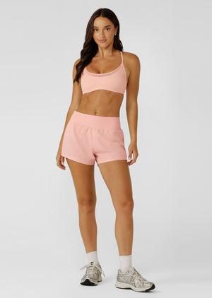Lorna Jane Amy Stretch & Stride Pocket Run Shorts - Wisteria Pink