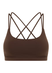 Lorna Jane Lotus Cropped Sports Bra - Espresso