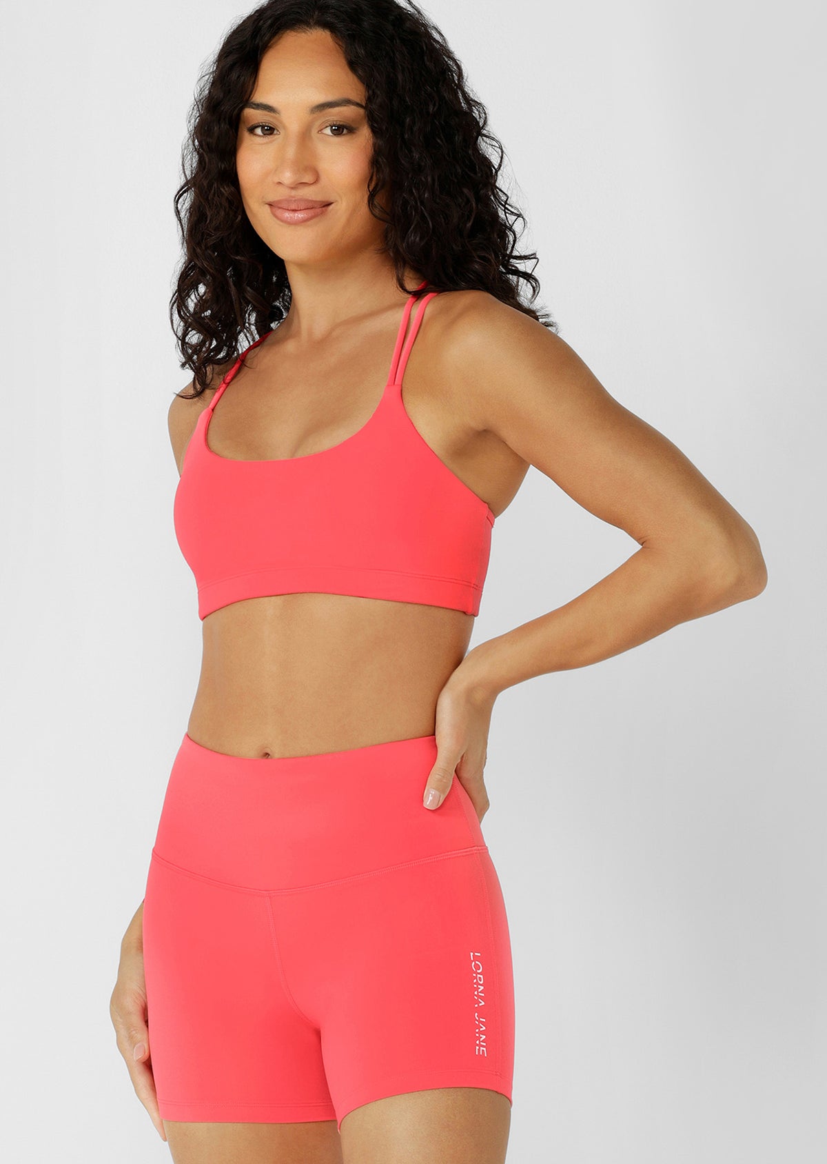 Lorna Jane Lotus Cropped Sports Bra - Guava Glow