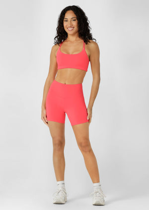 Lorna Jane Lotus Cropped Sports Bra - Guava Glow