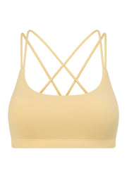 Lorna Jane Lotus Cropped Sports Bra - Lemon Cream