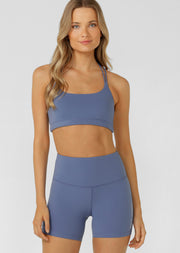Lorna Jane Lotus Cropped Sports Bra - Misty Blue