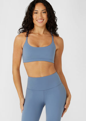 Lorna Jane Lotus Cropped Sports Bra - Moonlight Blue