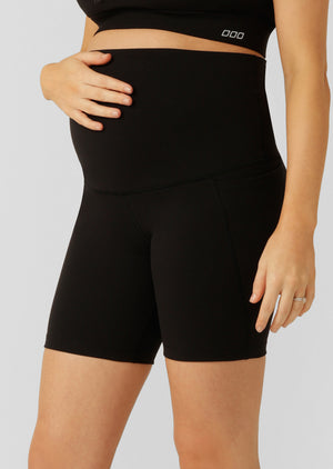 Lorna Jane LJ Maternity Phone Pocket Bike Shorts - Black