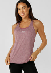 Lorna Jane Amy Dynamic Active Tank - Dark Rose Blush Marl
