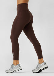 Lorna Jane Lotus No Chafe Phone Pocket Ankle Biter Leggings - Espresso