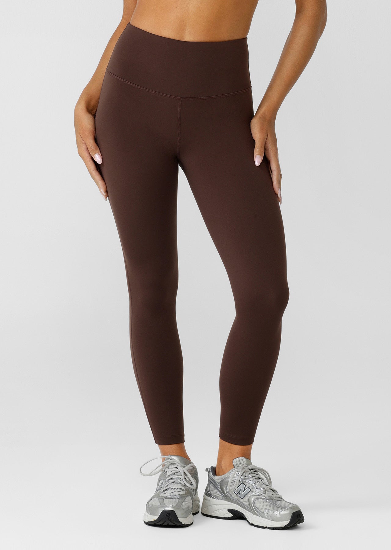 Lorna Jane Lotus No Chafe Phone Pocket Ankle Biter Leggings - Espresso