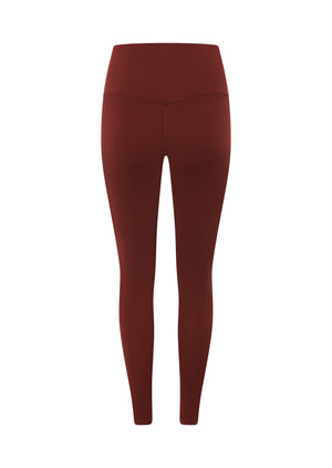 Lorna Jane Lotus No Chafe Phone Pocket Ankle Biter Leggings - Merlot