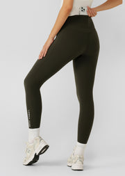 Lorna Jane Lotus No Chafe Phone Pocket Ankle Biter Leggings - Oil