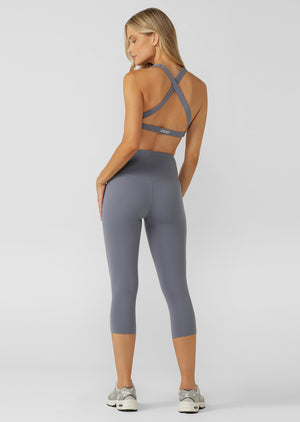 Lorna Jane Lotus No Chafe Phone Pocket 7/8 Leggings - Shadow