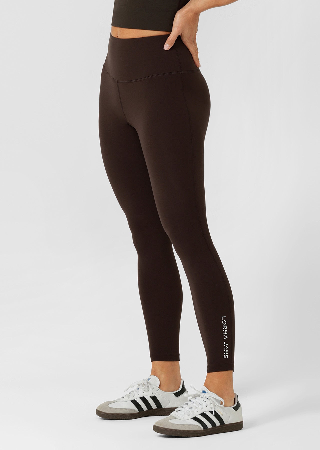 Lorna Jane Lotus No Chafe Phone Pocket Full Length Leggings - Volcano