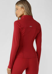 Lorna Jane Amy Active Tech Zip Through Jacket - Dark Red