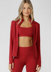 Lorna Jane Amy Active Tech Zip Through Jacket - Dark Red