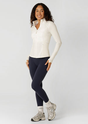 Lorna Jane Amy Active Tech Zip Through Jacket - Porcelain