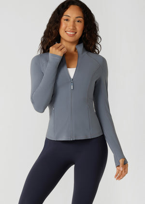 Lorna Jane Amy Active Tech Zip Through Jacket - Powder Grey
