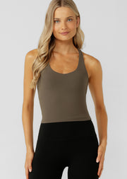 Lorna Jane Liberty Bra Tank Combo - Dark Khaki Haze