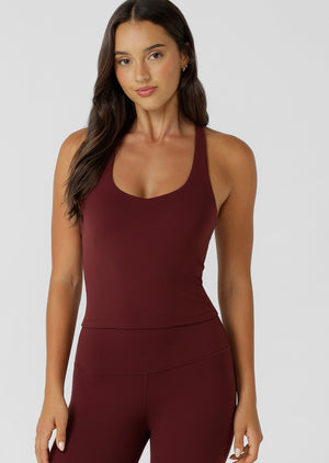 Lorna Jane Liberty Bra Tank Combo - Dark Ruby