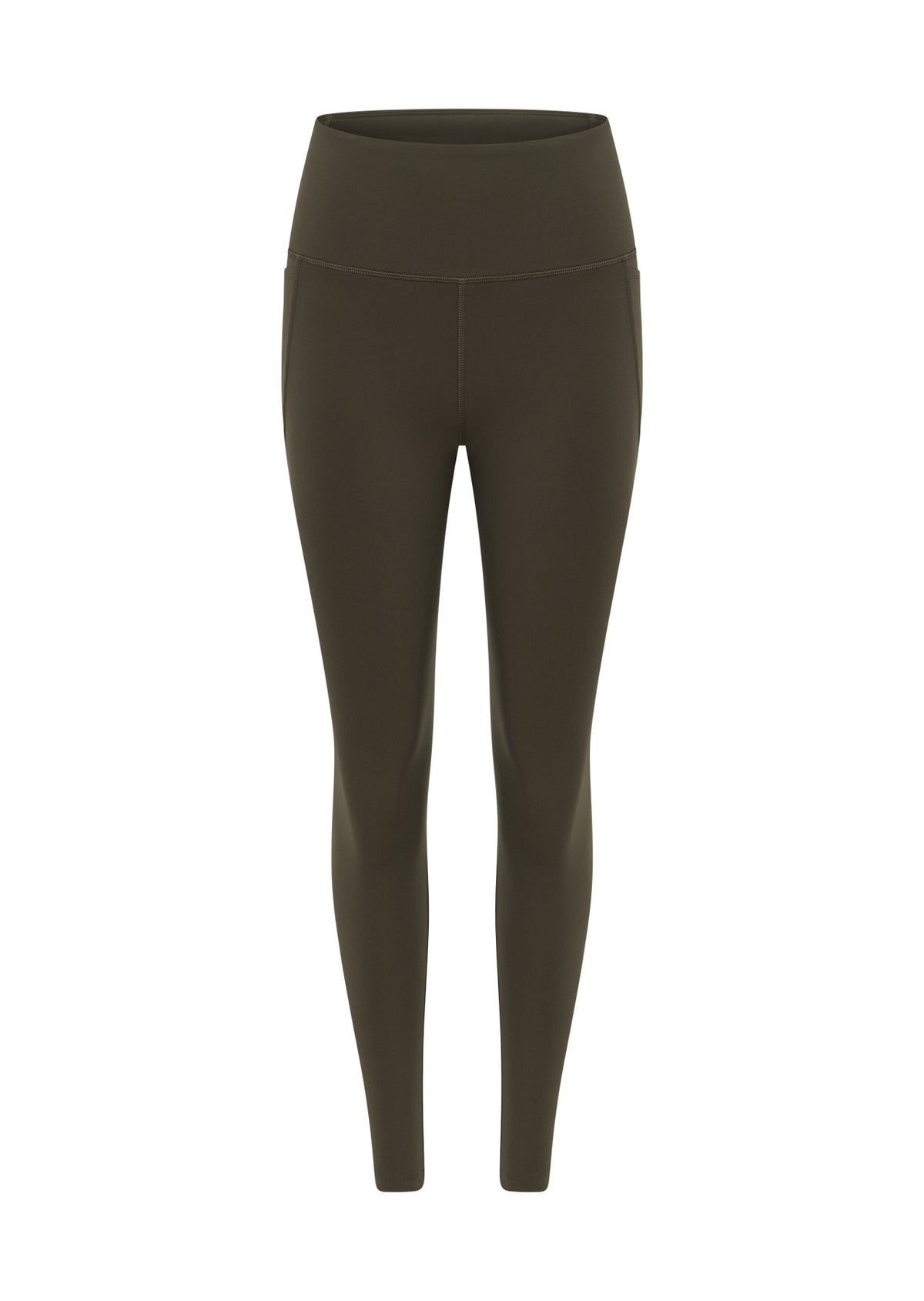 Lorna Jane Amy No Chafe Phone Pocket Full Length Leggings - Dark Khaki Haze
