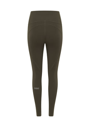Lorna Jane Amy No Chafe Phone Pocket Full Length Leggings - Dark Khaki Haze