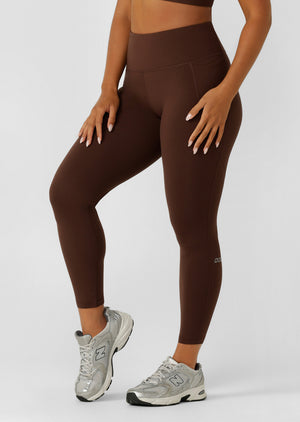 Lorna Jane Amy No Chafe Phone Pocket Full Length Leggings - Espresso