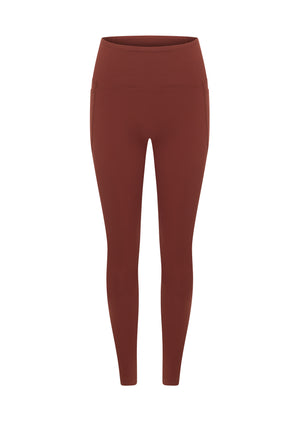 Lorna Jane Amy No Ride Phone Pocket Ankle Biter Leggings - Dark Spice