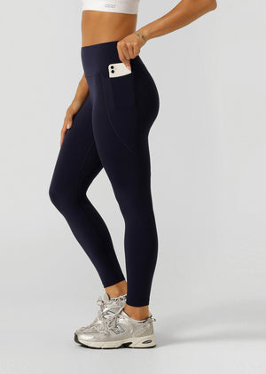 Lorna Jane Amy No Ride Phone Pocket Ankle Biter Leggings - French Navy