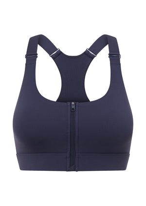 Lorna Jane Easy Zip On Max Support Sports Bra - Ash Blue