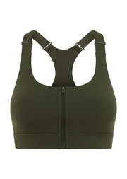 Lorna Jane Easy Zip On Max Support Sports Bra - Luxury Green