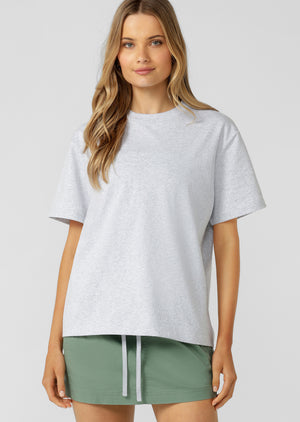 Lorna Jane LJ Basics T-Shirt - Light Grey Marl