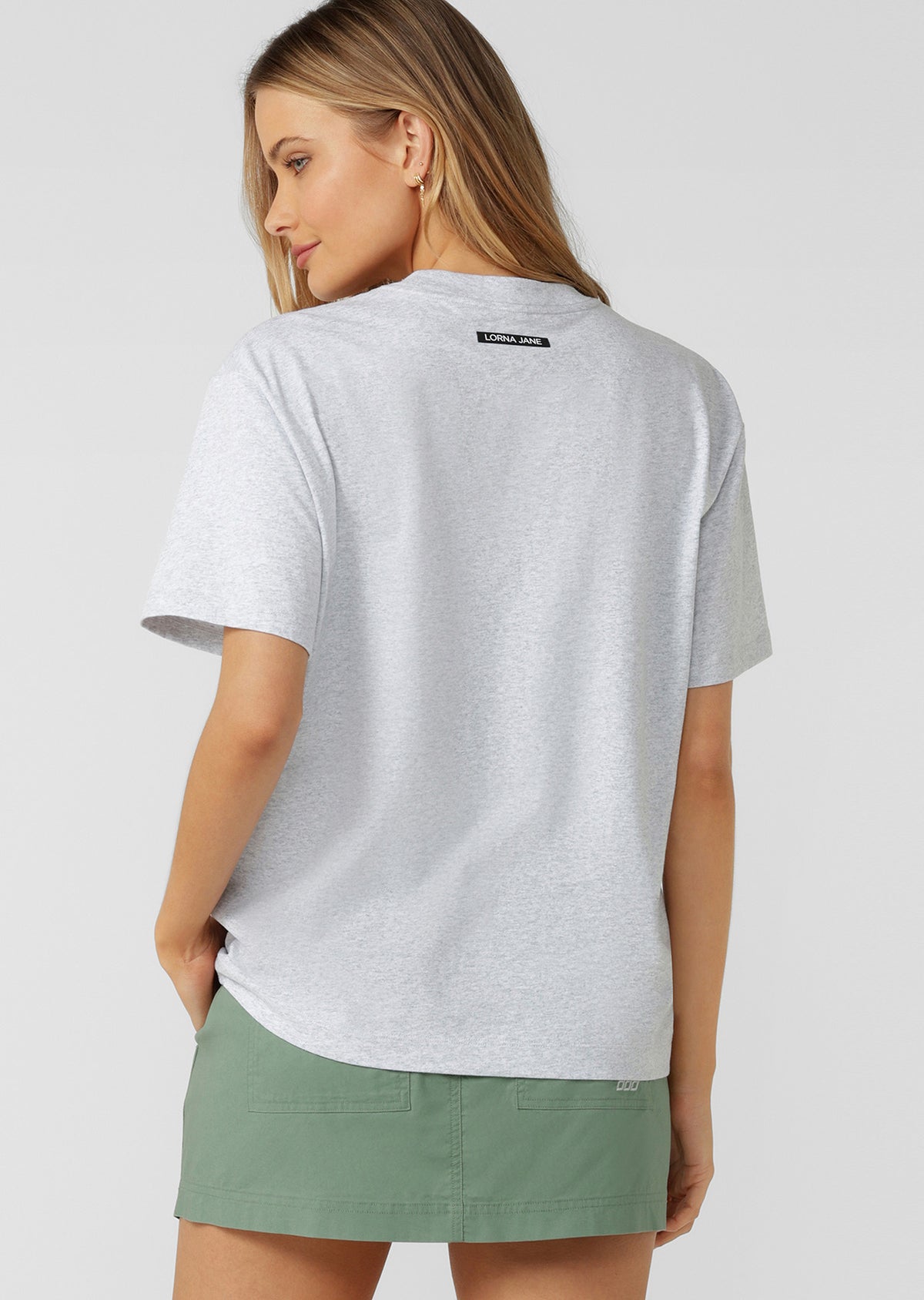 Lorna Jane LJ Basics T-Shirt - Light Grey Marl