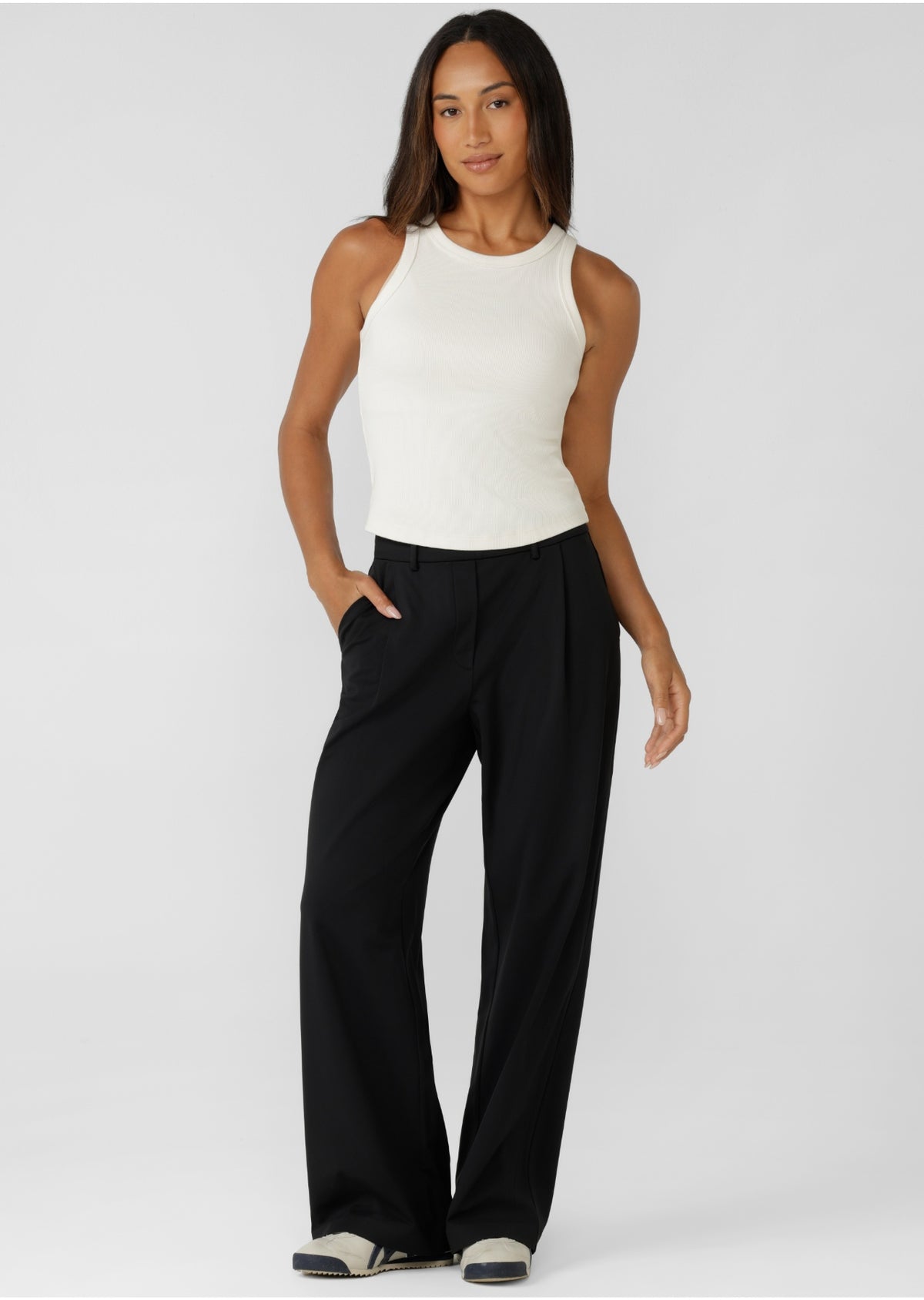 Lorna Jane LJ Basics Rib Tank - Cream