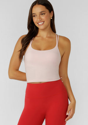 Lorna Jane Lotus Bra Tank Combo - Pale Peony